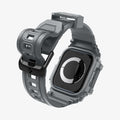 ACS08605 - Apple Watch 10 (46mm) Case Rugged Armor Pro in Dark Gray showing the back of watch face, partial sides and bottom