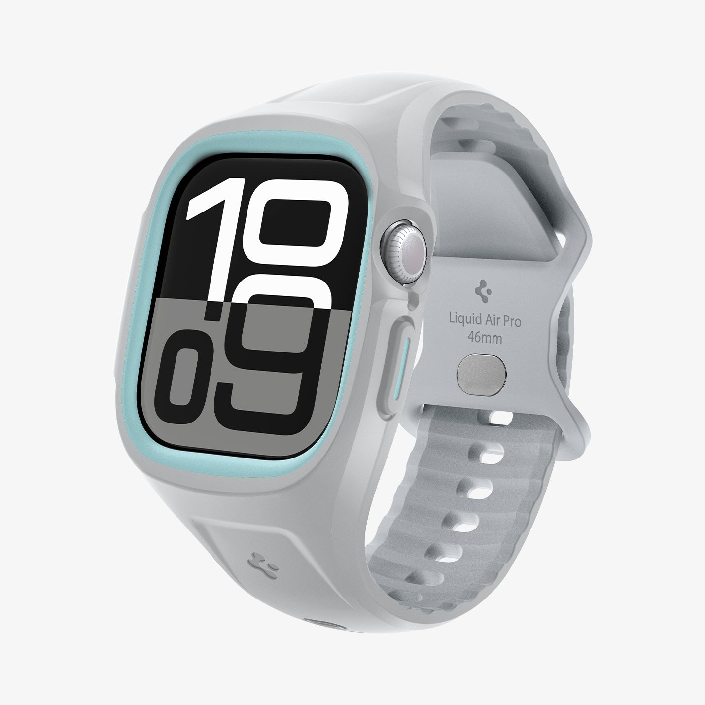 ACS09318 - Apple Watch 10 (46mm) Case Liquid Air Pro in Gray showing the front, side and inner bottom