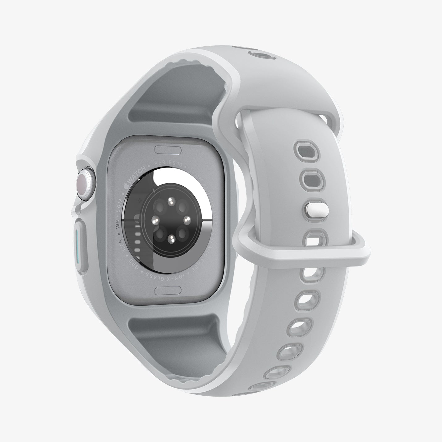 ACS09318 - Apple Watch 10 (46mm) Case Liquid Air Pro in Gray showing the back, partial inner and bottom