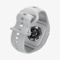 ACS09318 - Apple Watch 10 (46mm) Case Liquid Air Pro in Gray showing the back, partial inner and bottom strap slightly curled 