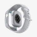 ACS09318 - Apple Watch 10 (46mm) Case Liquid Air Pro in Gray showing the watch face hovering under the watch band case showing side, partial inner and bottom
