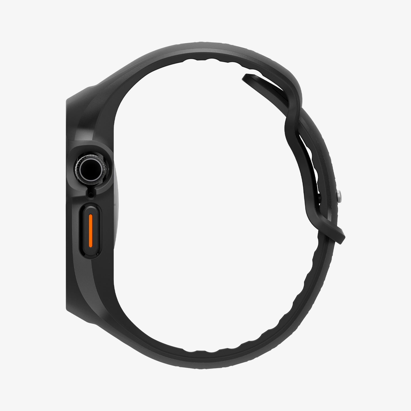 ACS09317 - Apple Watch 10 (46mm) Case Liquid Air Pro in Matte Black showing the side