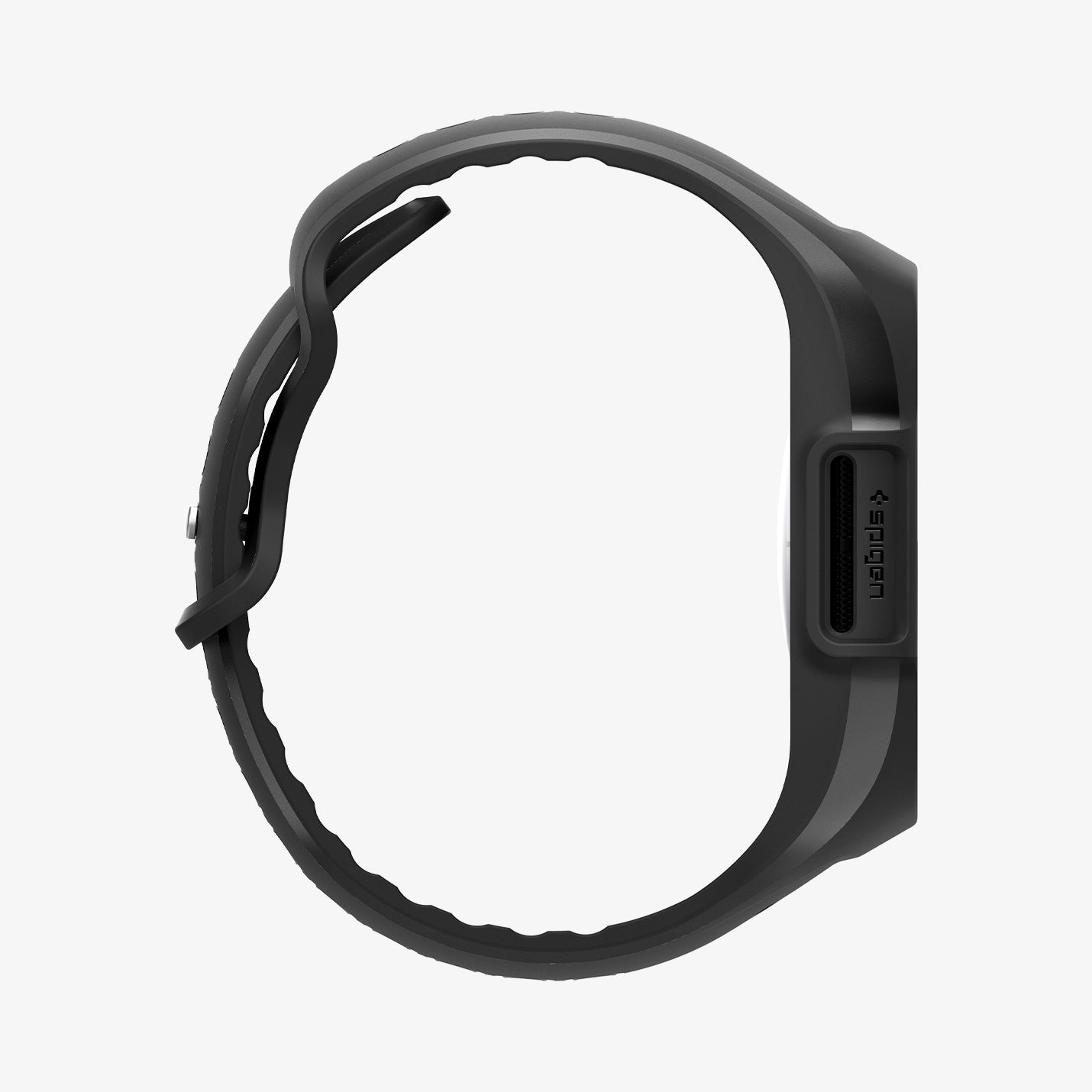 ACS09317 - Apple Watch 10 (46mm) Case Liquid Air Pro in Matte Black showing the side