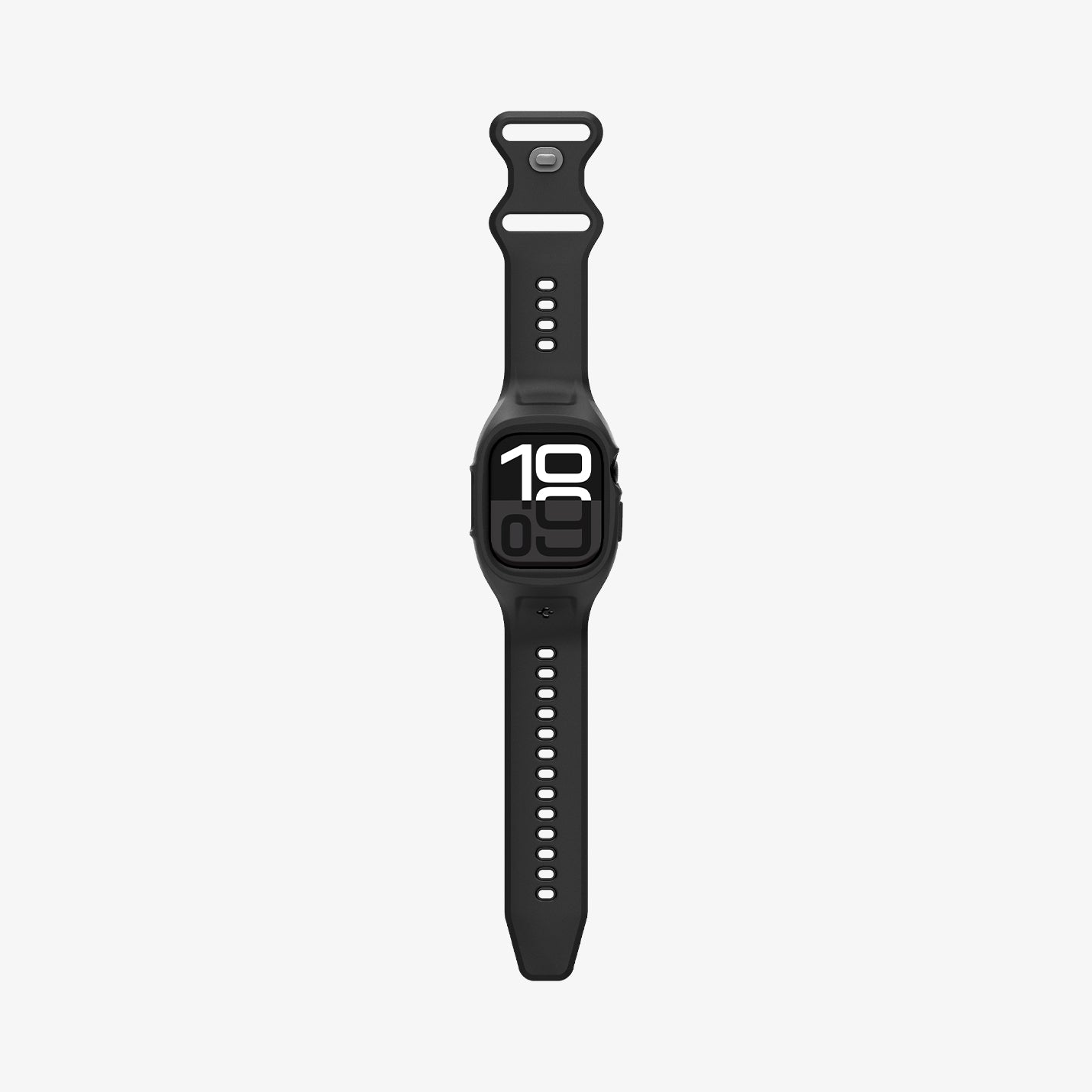ACS09317 - Apple Watch 10 (46mm) Case Liquid Air Pro in Matte Black showing the front and side laid-out flat