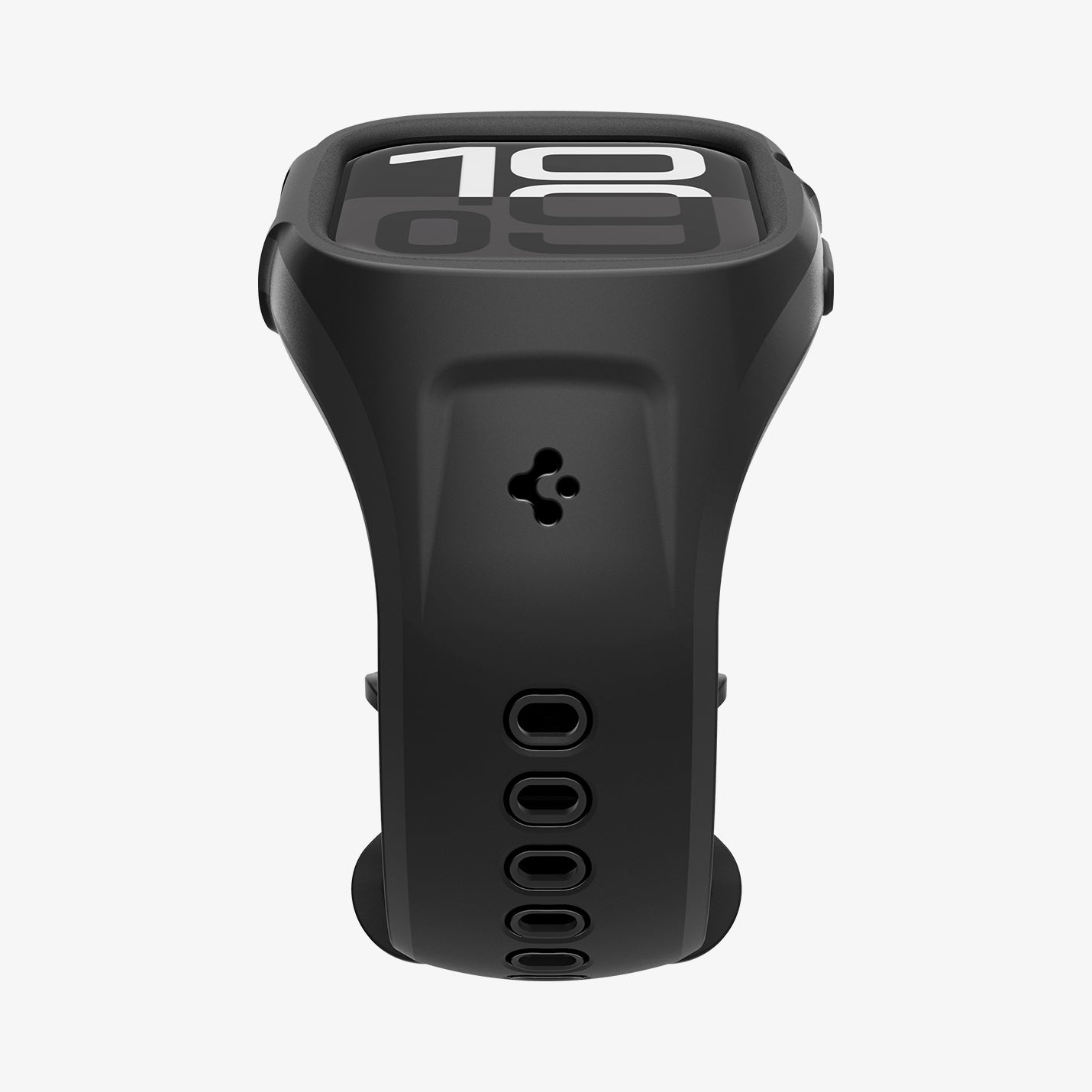 ACS09317 - Apple Watch 10 (46mm) Case Liquid Air Pro in Matte Black showing the partial front and side
