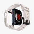ACS07386 - Apple Watch (45mm) Rugged Armor Pro in Dune Beige showing the back with watch face hovering away from band