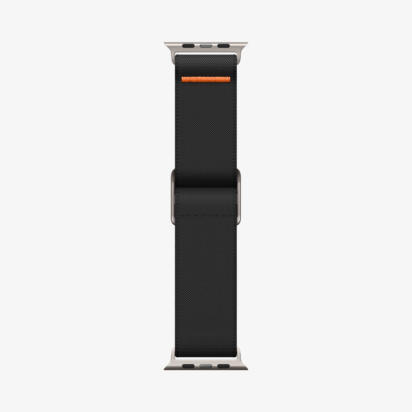 AMP05983 - Apple Watch Series (Apple Watch (49mm)/Apple Watch (45mm)/Apple Watch (42mm)) Watch Band Lite Fit Ultra in black showing the watch band laid out flat