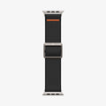 AMP05983 - Apple Watch Series (Apple Watch (49mm)/Apple Watch (45mm)/Apple Watch (42mm)) Watch Band Lite Fit Ultra in black showing the watch band laid out flat