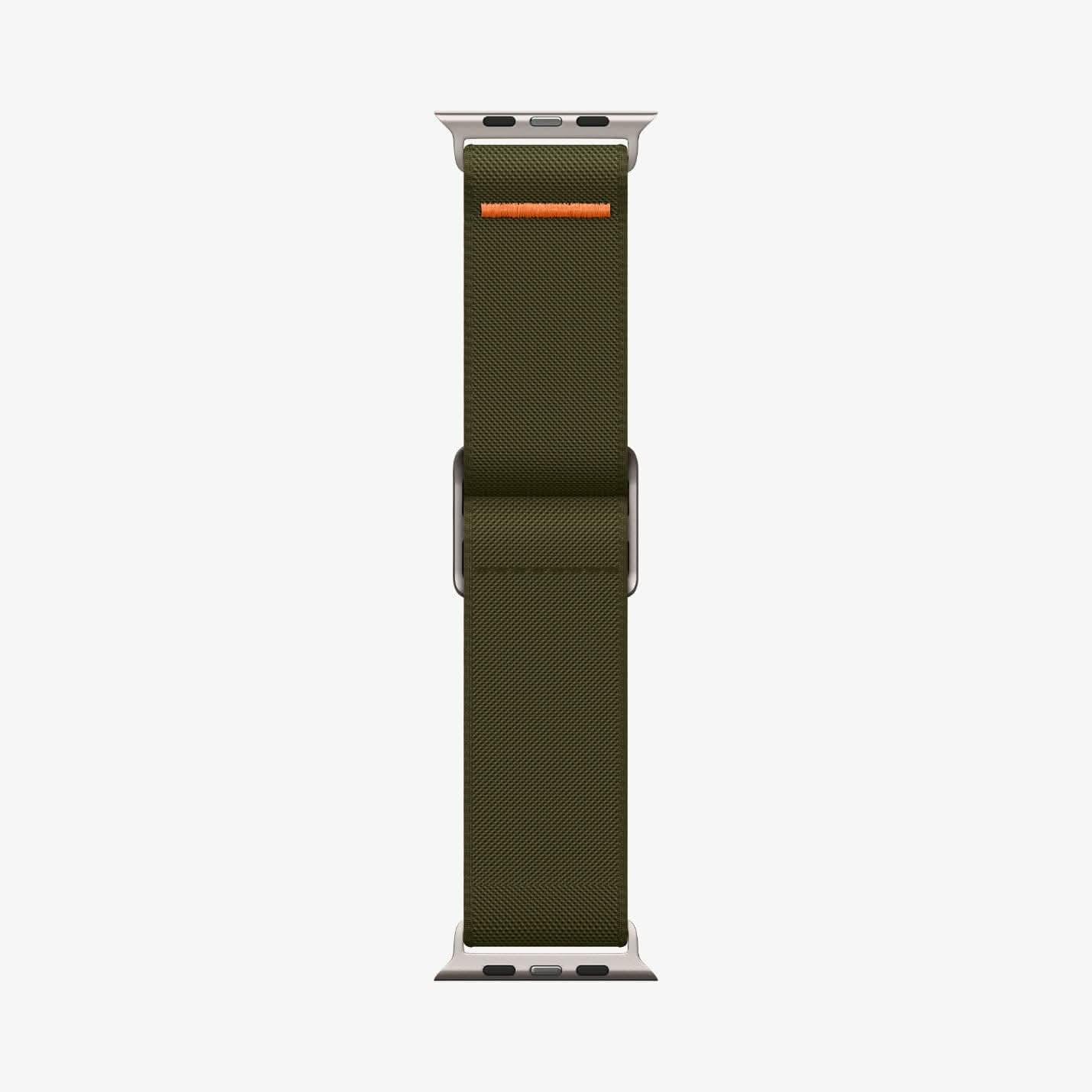 AMP05985 - Apple Watch Series (Apple Watch (49mm)/Apple Watch (45mm)/Apple Watch (42mm)) Watch Band Lite Fit Ultra in khaki showing the watch band laid out flat