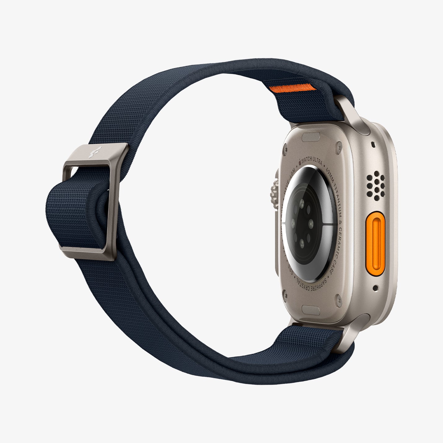 AMP05984 - Apple Watch Series (Apple Watch (49mm)/Apple Watch (45mm)/Apple Watch (42mm)) Watch Band Lite Fit Ultra màu xanh nước biển hiển thị mặt bên và mặt sau