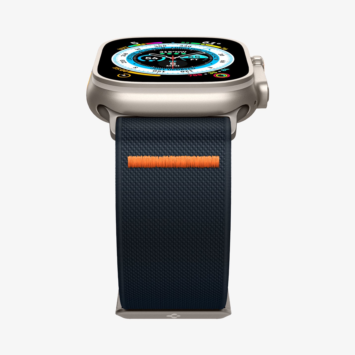 AMP05984 - Apple Watch Series (Apple Watch (49mm)/Apple Watch (45mm)/Apple Watch (42mm)) Watch Band Lite Fit Ultra màu xanh nước biển hiển thị mặt dưới và một phần mặt trước