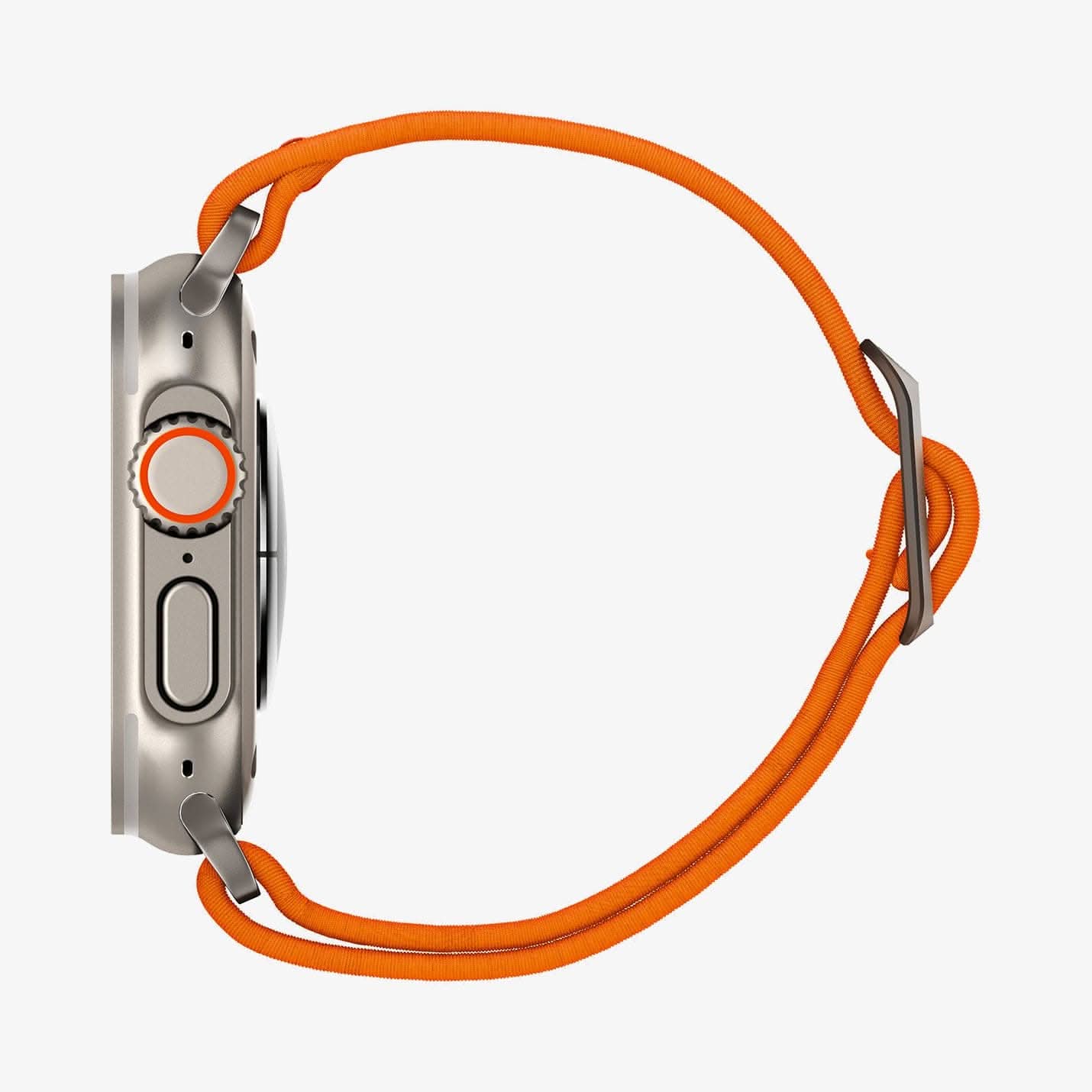 AMP05986 - Apple Watch Series (Apple Watch (49mm)/Apple Watch (45mm)/Apple Watch (42mm)) Watch Band Lite Fit Ultra in orange showing the side