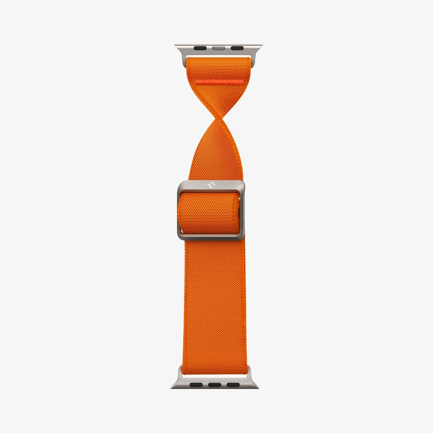 AMP05986 - Apple Watch Series (Apple Watch (49mm)/Apple Watch (45mm)/Apple Watch (42mm)) Watch Band Lite Fit Ultra in orange showing the watch band bending to show the durability