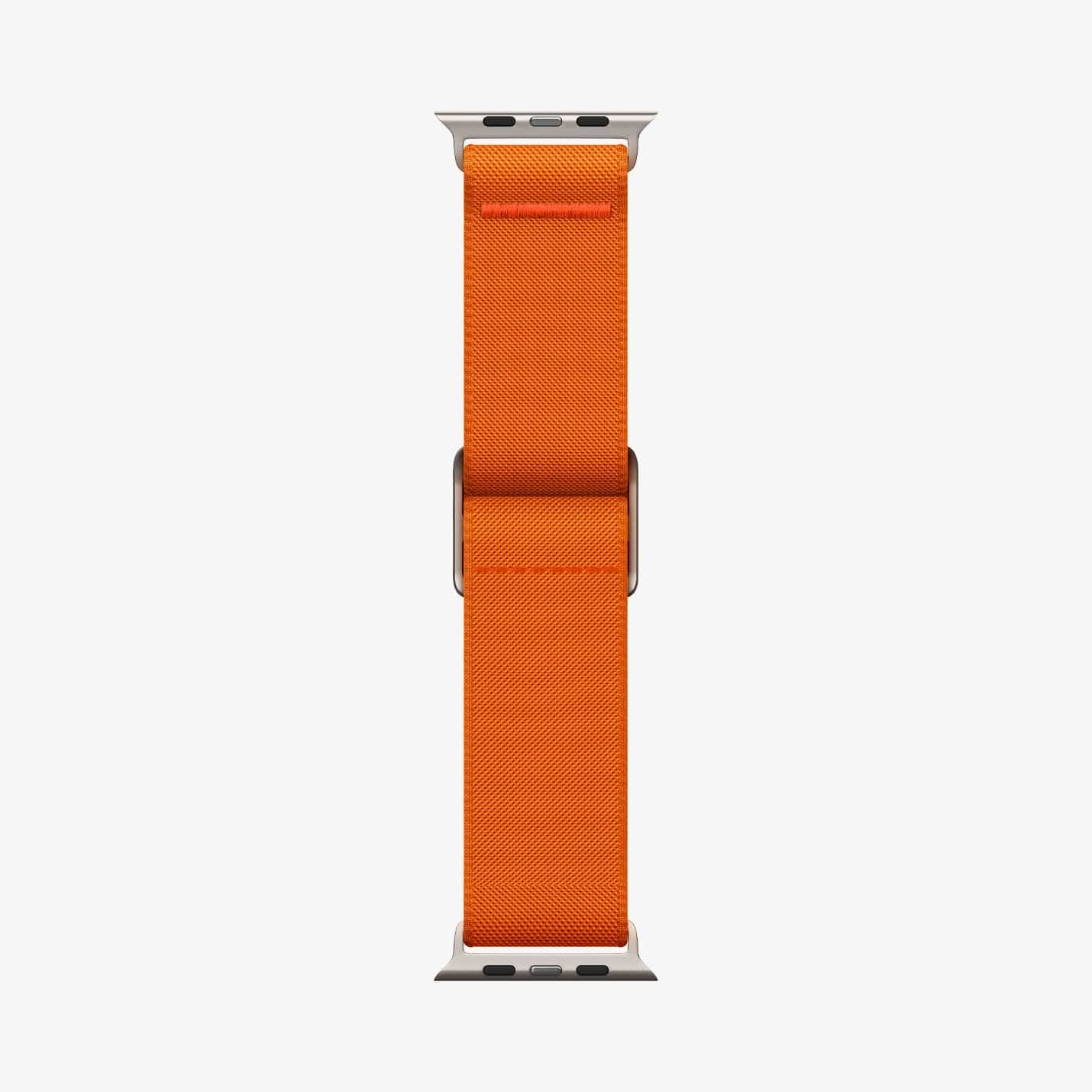 AMP05986 - Apple Watch Series (Apple Watch (49mm)/Apple Watch (45mm)/Apple Watch (42mm)) Watch Band Lite Fit Ultra in orange showing the watch band laid out flat