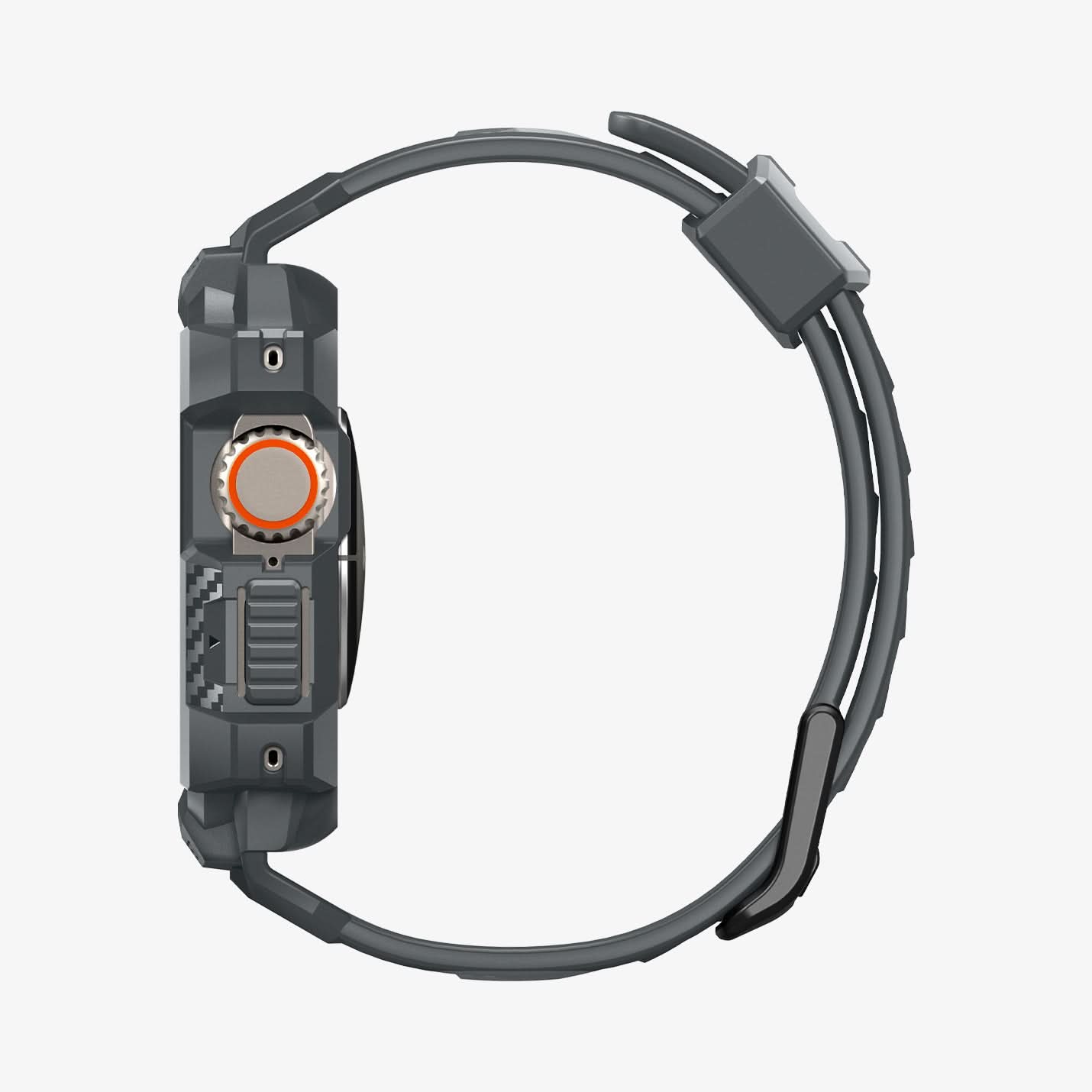 ACS07390 - Apple Watch (49mm) Rugged Armor Pro in Dark Gray showing the side