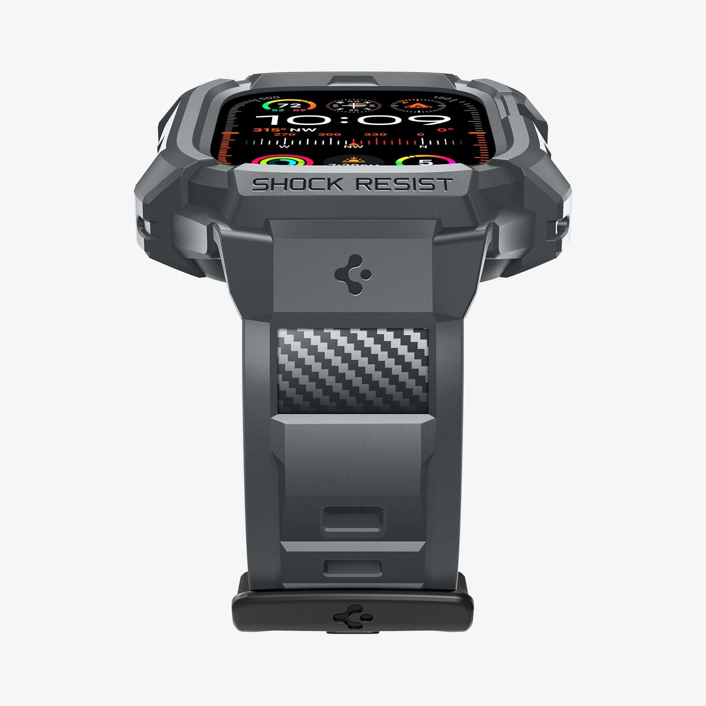 ACS07390 - Apple Watch (49mm) Rugged Armor Pro in Dark Gray showing the partial front and side