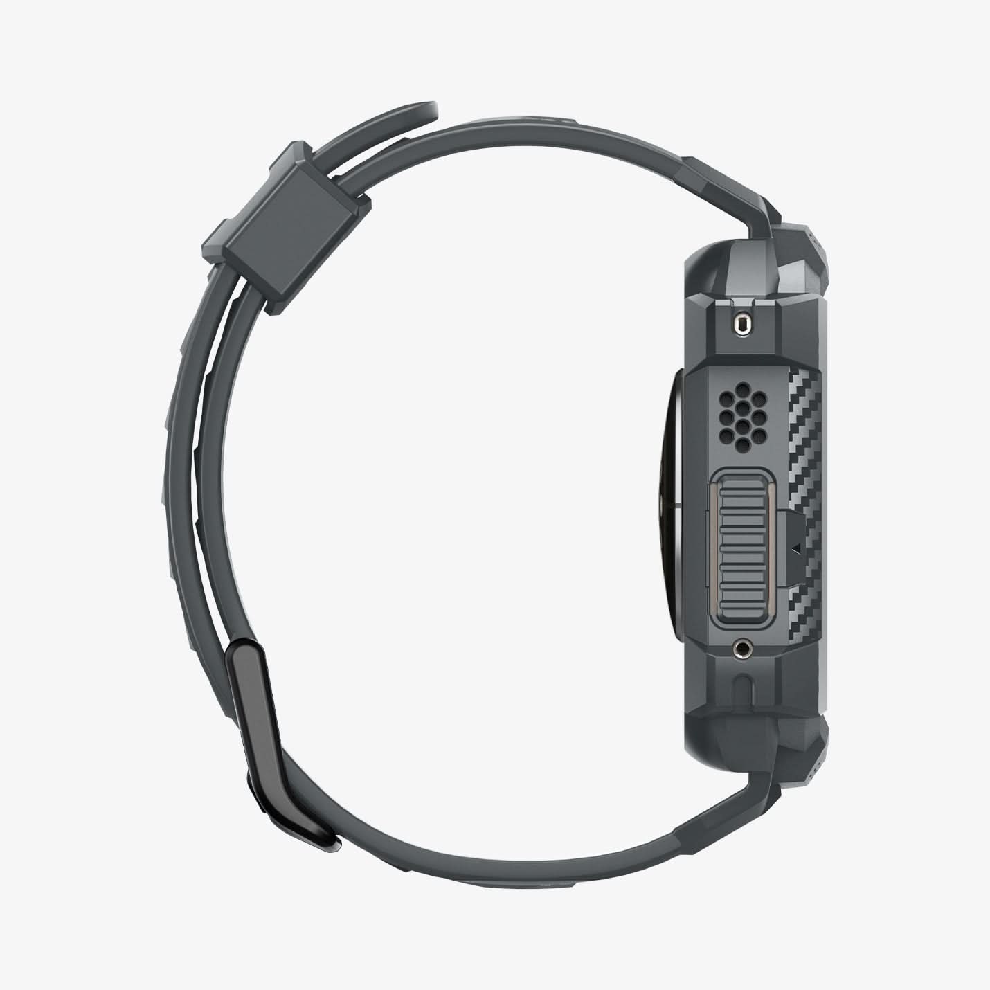 ACS07390 - Apple Watch (49mm) Rugged Armor Pro in Dark Gray showing the side