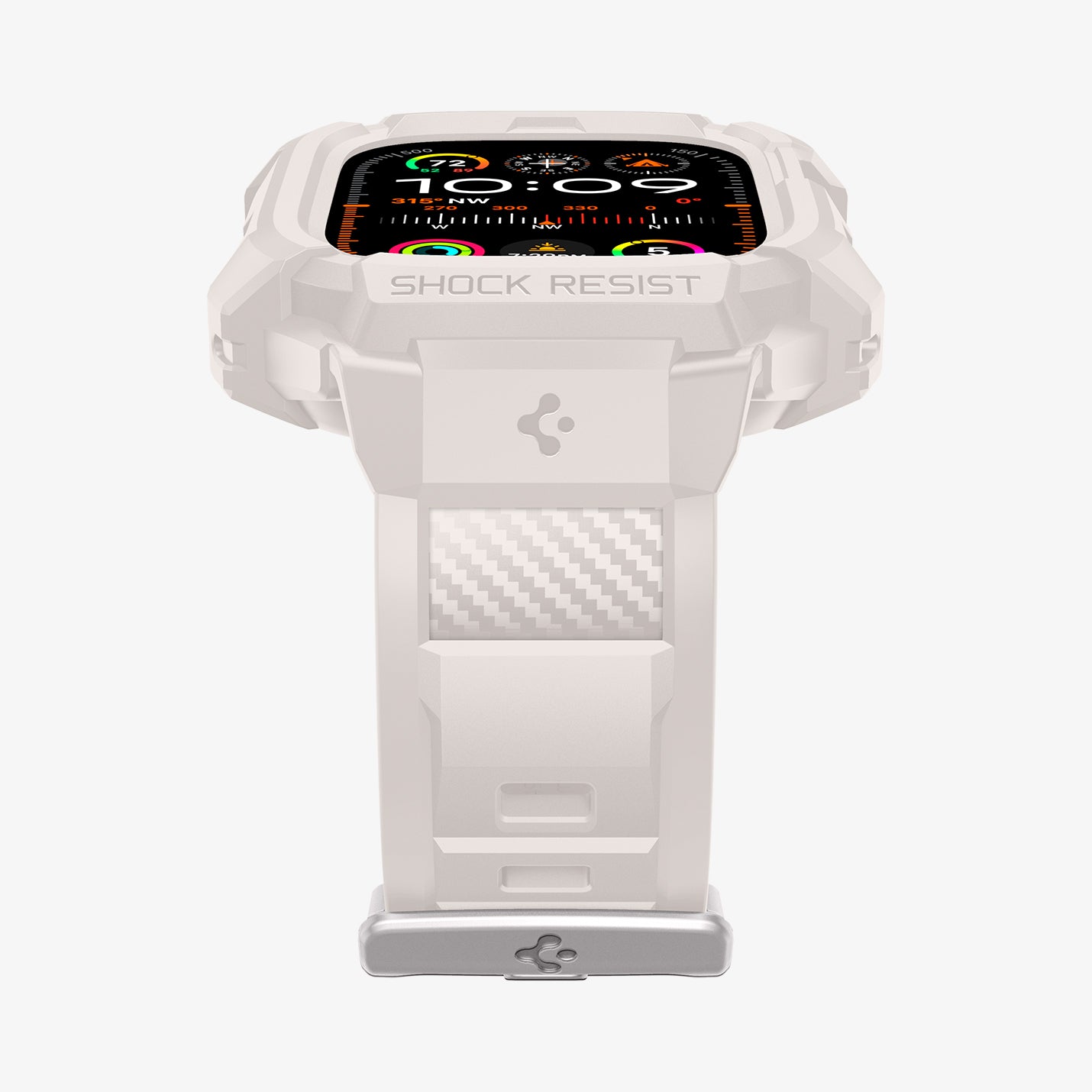 ACS07388 - Apple Watch (49mm) Rugged Armor Pro in Dune Beige showing the partial front and side