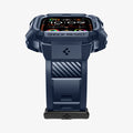 ACS07389 - Apple Watch (49mm) Rugged Armor Pro in Navy Blue showing the partial front and side