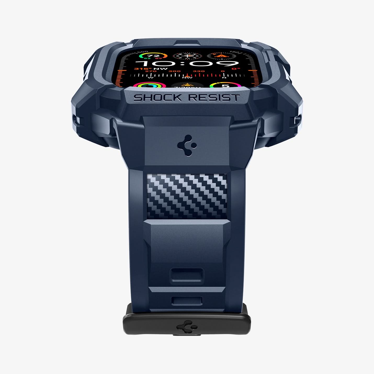 ACS07389 - Apple Watch (49mm) Rugged Armor Pro in Navy Blue showing the partial front and side
