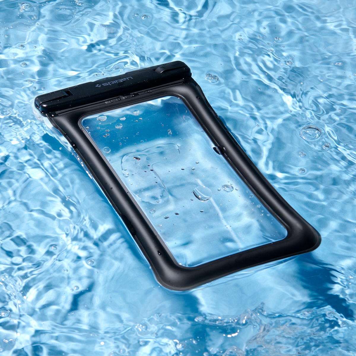 Spigen Aqua Shield A610 Waterproof Case Floating on water - Black Spigen Aqua Shield A610 Waterproof Case Floating on water - Black