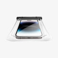 AMP04528 - AquaShield Waterproof Floating Case (2 Pack) A610 in Crystal Clear showing the front, partial bottom of the case inside a waterproof case