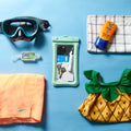 ACS06019 - AquaShield Waterproof Floating Case (2 Pack) A610 in Mint showing the back of the device with some other important things inside a waterproof case