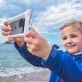 ACS06017 - AquaShield Waterproof Floating Case (2 Pack) A610 in White showing taking a clear selfie even inside the waterproof case