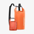 AMP06025 - AquaShield Waterproof Bag A630 in Sunset Orange showing the front of small and big with strap