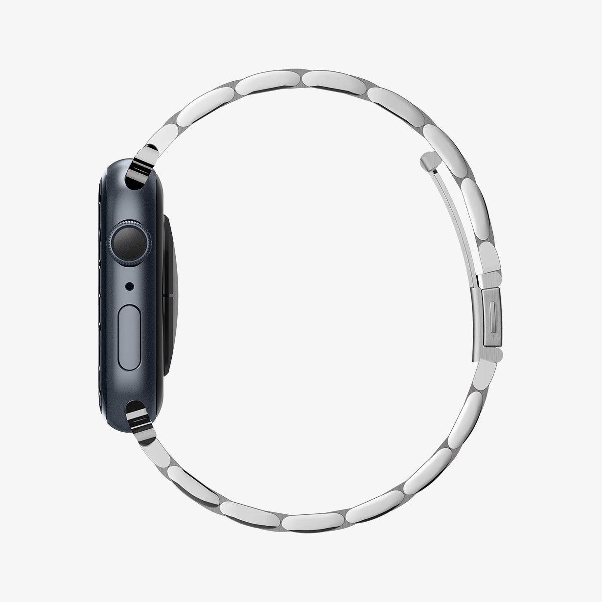 061MP25943 - Apple Watch Series 11/10 42mm, 9/8/7 41mm, SE3/SE2/SE/6/5/4 40mm, 3/2/1 38mm Modern Fit Silver showing side