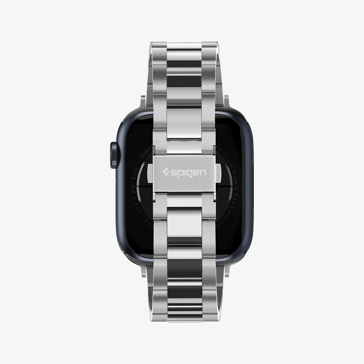 061MP25943 - Apple Watch Series 11/10 42mm, 9/8/7 41mm, SE3/SE2/SE/6/5/4 40mm, 3/2/1 38mm Modern Fit Silver showing back