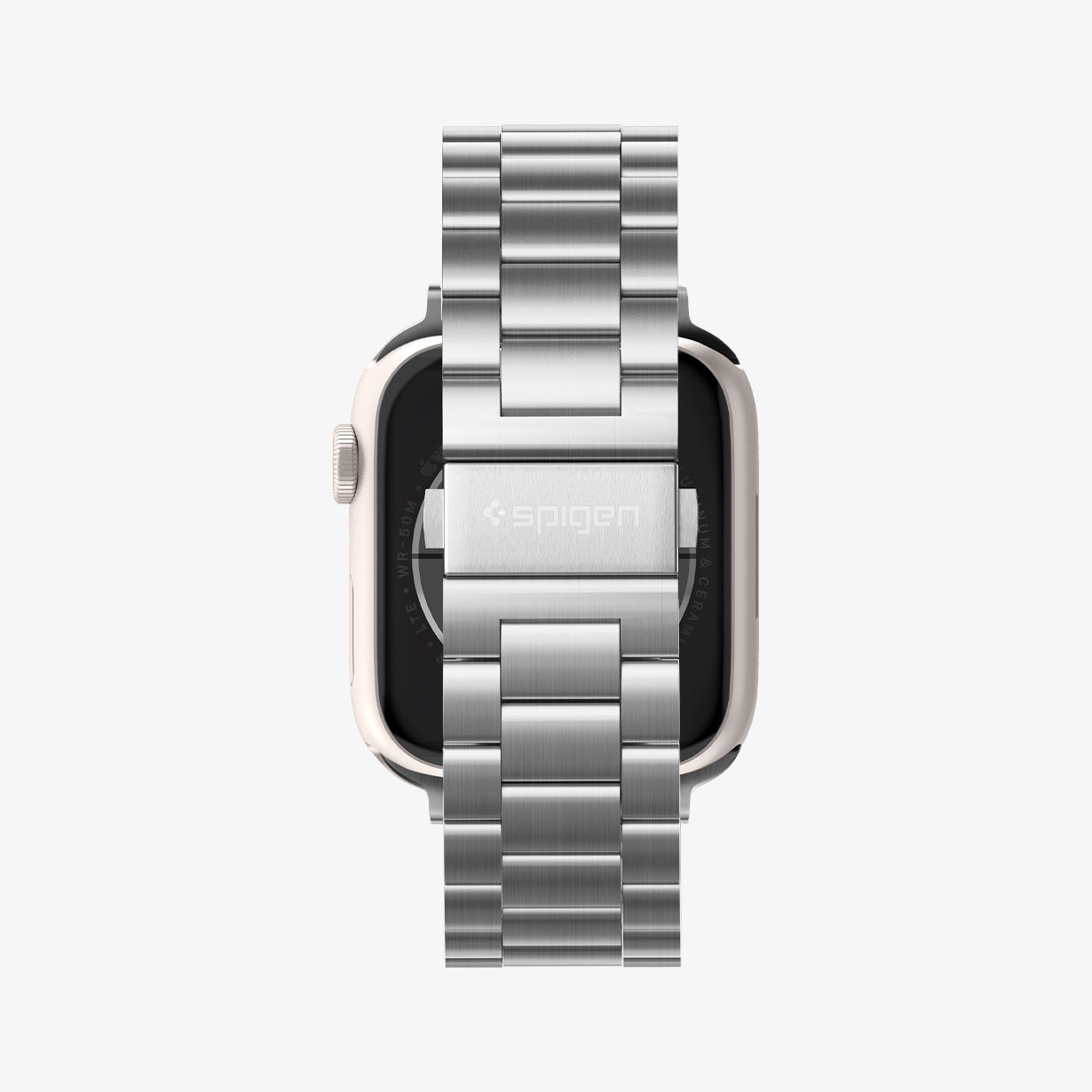062MP25404 - Apple Watch Ultra 3/2/Ultra 49mm, Series 11/10 46mm, 9/8/7 45mm, SE3/SE2/SE/6/5/4 44mm, 3/2/1 42mm Modern Fit  Silver showing back