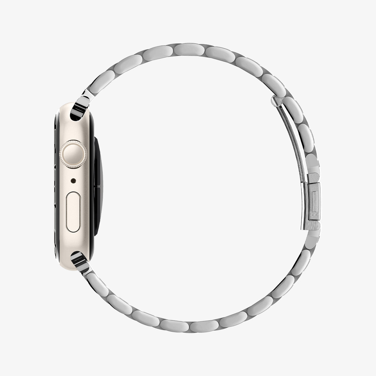 062MP25404 - Apple Watch Ultra 3/2/Ultra 49mm, Series 11/10 46mm, 9/8/7 45mm, SE3/SE2/SE/6/5/4 44mm, 3/2/1 42mm Modern Fit  Silver showing side