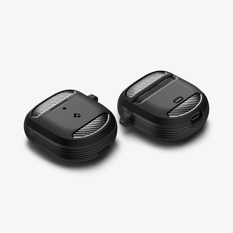 ACS05591 - Bose Earbuds Quiet Comfort 2 Case Rugged Armor in black showing the front, back, sides and bottom
