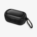 ASD02487 - Bose Earbuds Quiet Comfort Case Rugged Armor in black showing the front, top and side with carabiner
