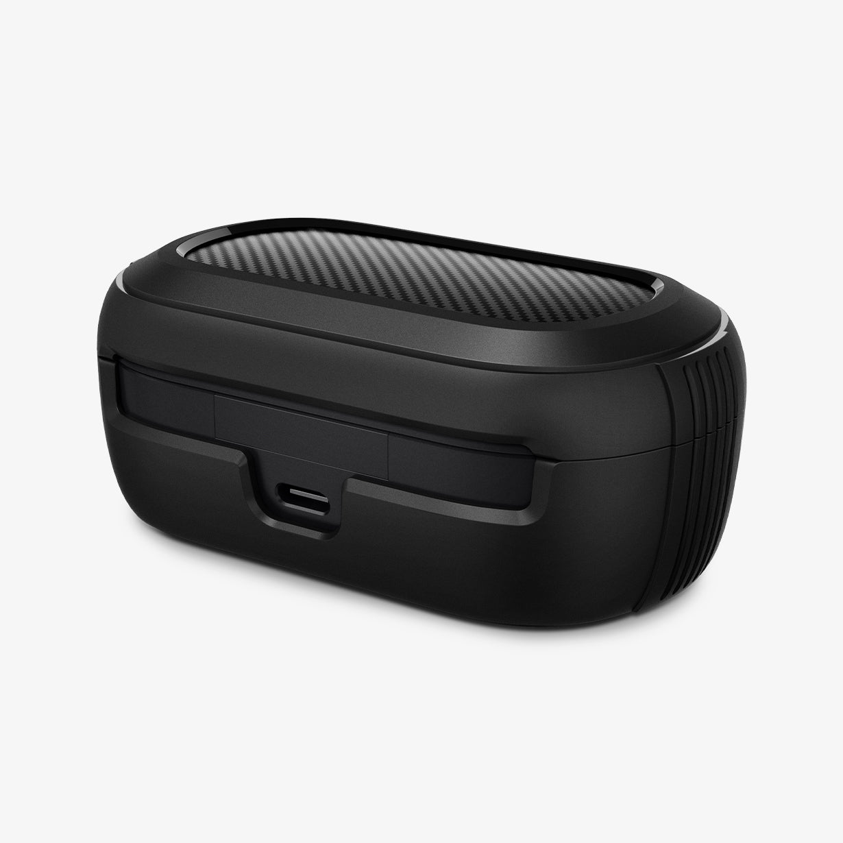 ASD02487 - Bose Earbuds Quiet Comfort Case Rugged Armor in black showing the back, side and partial top