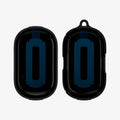 ASD02487 - Bose Earbuds Quiet Comfort Case Rugged Armor in black showing the inside of case