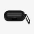 ASD02572 - Bose Earbuds Sports Case Rugged Armor in black showing the front, top and carabiner attached