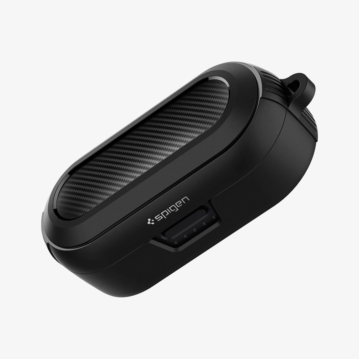 ASD02572 - Bose Earbuds Sports Case Rugged Armor in black showing the top, front and side