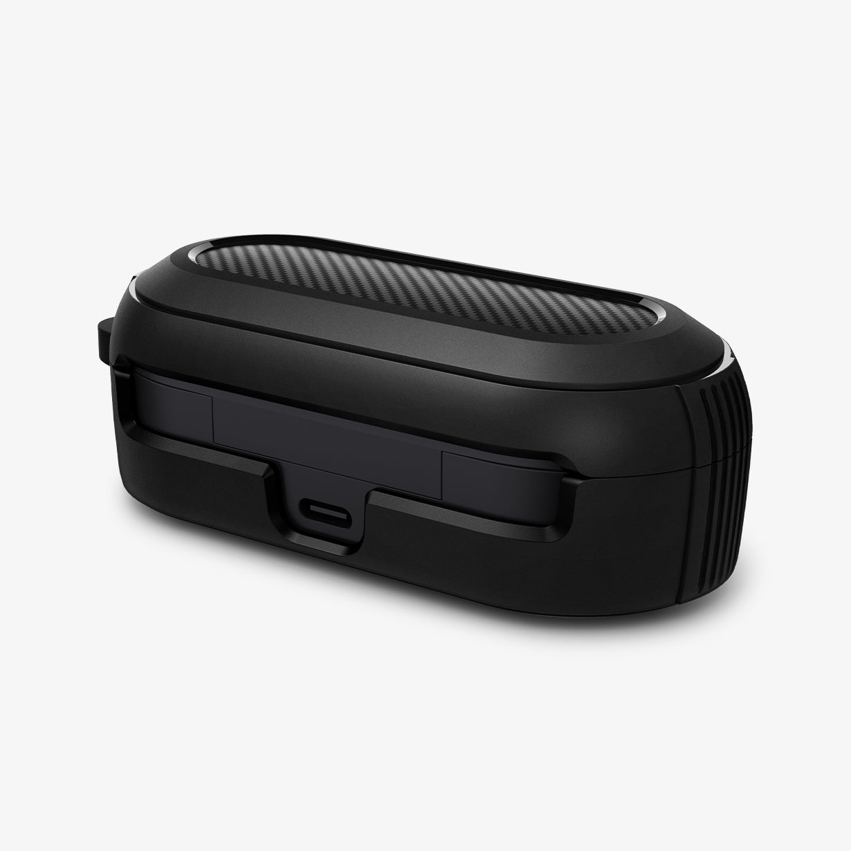 ASD02572 - Bose Earbuds Sports Case Rugged Armor in black showing the back, side and top