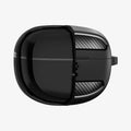 ACS07776 - Bose Ultra Open Earbuds Case Rugged Armor in Matte Black showing the front and partial side with case half cut