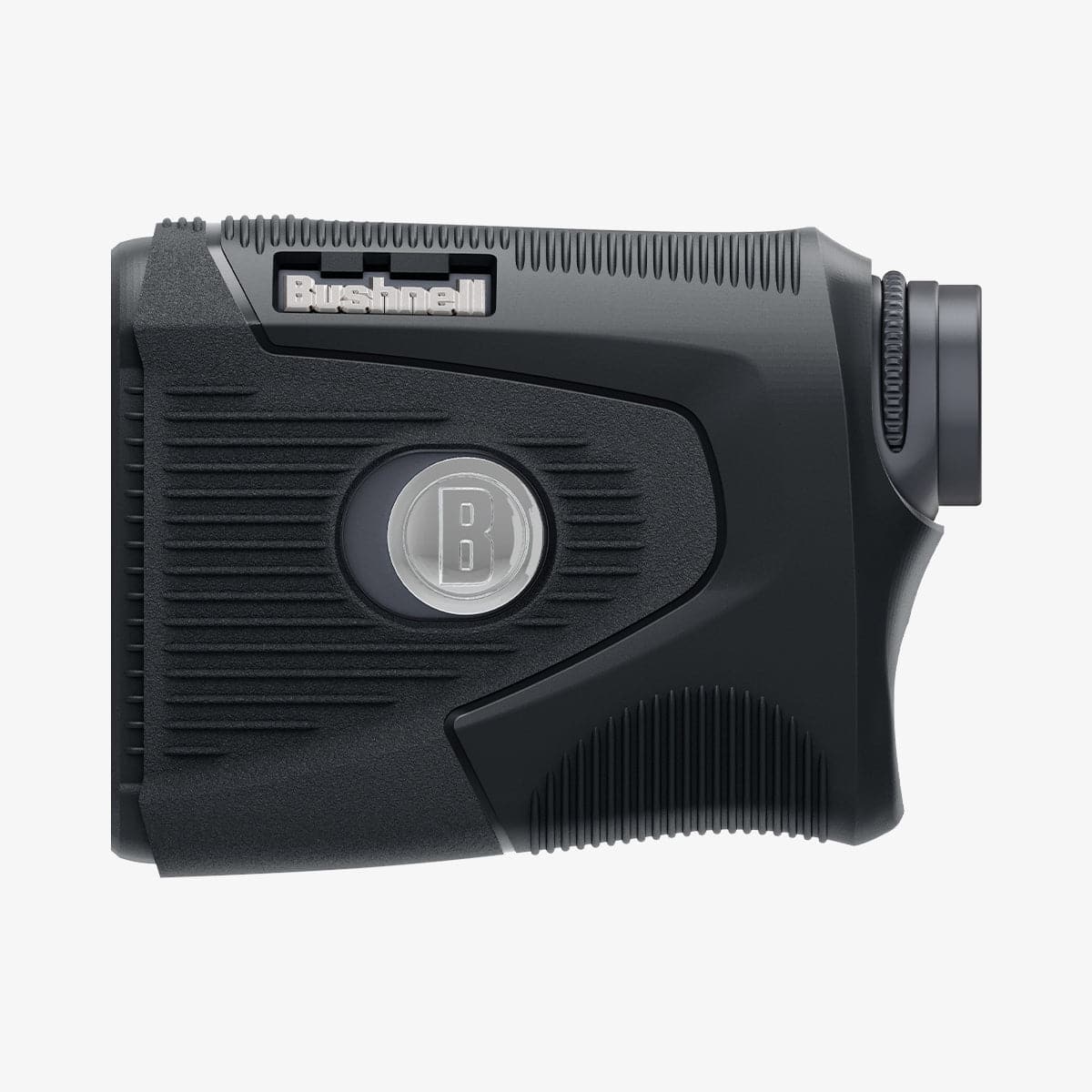 ACS04228 - Bushnell Pro XE Rangefinder AirTag Case in black showing the side