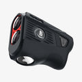 ACS04229 - Bushnell Tour V5 Shift Rangefinder AirTag Case in charcoal showing the front, side and bottom with airtag in slot