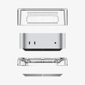ACS09210 - Apple Mac Mini Stand | Ultra Hybrid in Crystal Clear showing the multiple layers of stand hovering below mac mini