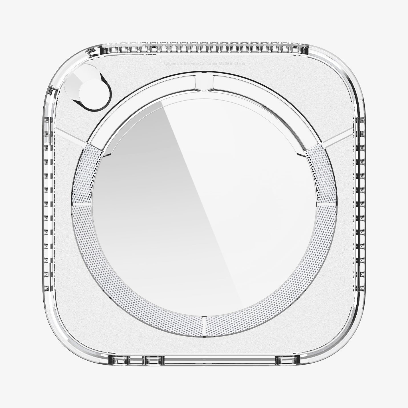ACS09210 - Apple Mac Mini Stand | Ultra Hybrid in Crystal Clear showing the inside of stand