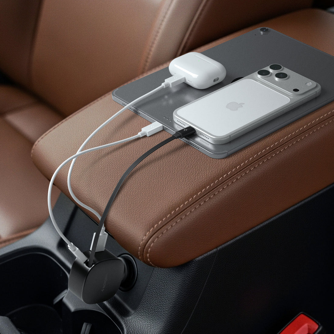 ACP10515 - Car Charger | EV603BT in Black showing to attach cable