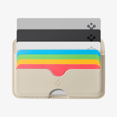 AFA07232 - MagSafe Card Holder Folder Pop (Mag Fit) in Rainbow showing the front with 3 cards inserted
