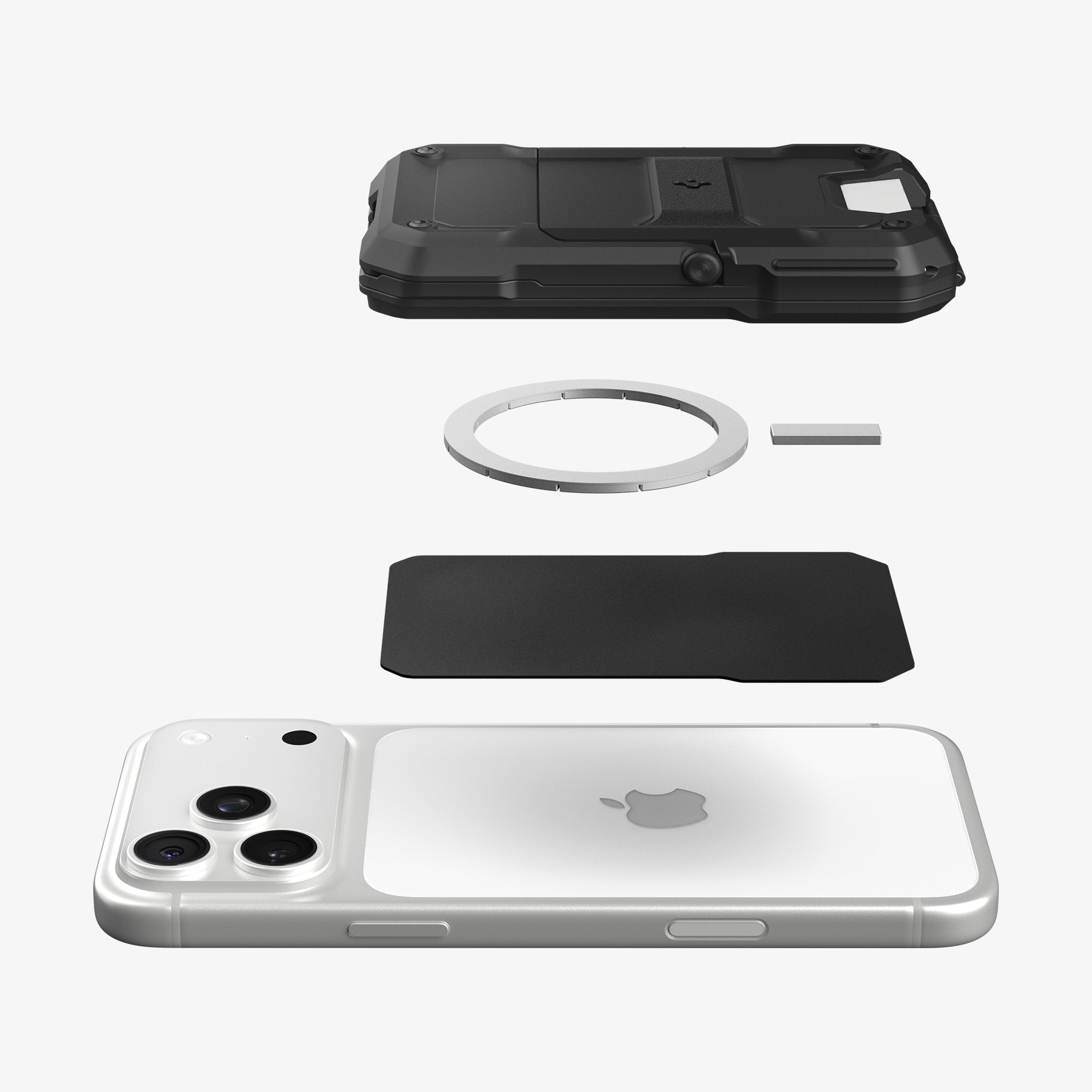 AFA09327 - Tough Armor Pro Card Holder (MagFit) in Black showing magnet hovering over the case