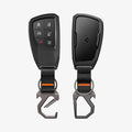 ACS11419 - Chevrolet & GMC Key Fob Cover | CK100 showing key fob cover front and back view with carbon fiber panel and carabiner keychain