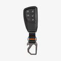 ACS11419 - Chevrolet & GMC Key Fob Cover | CK100 showing Chevrolet key fob inserted in cover with nylon strap and carabiner keychain attached